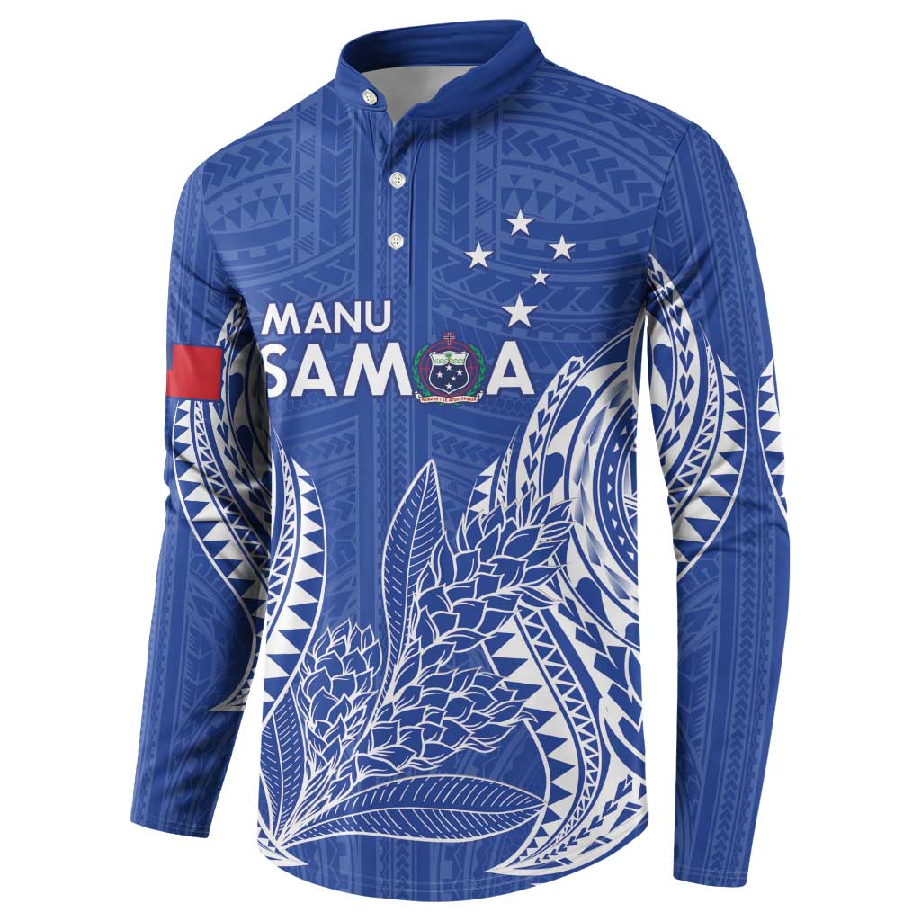 Custom Manu Samoa Rugby 2024 Button Sweatshirt Go Champions Samoan Tattoo LT14 - Polynesian Pride