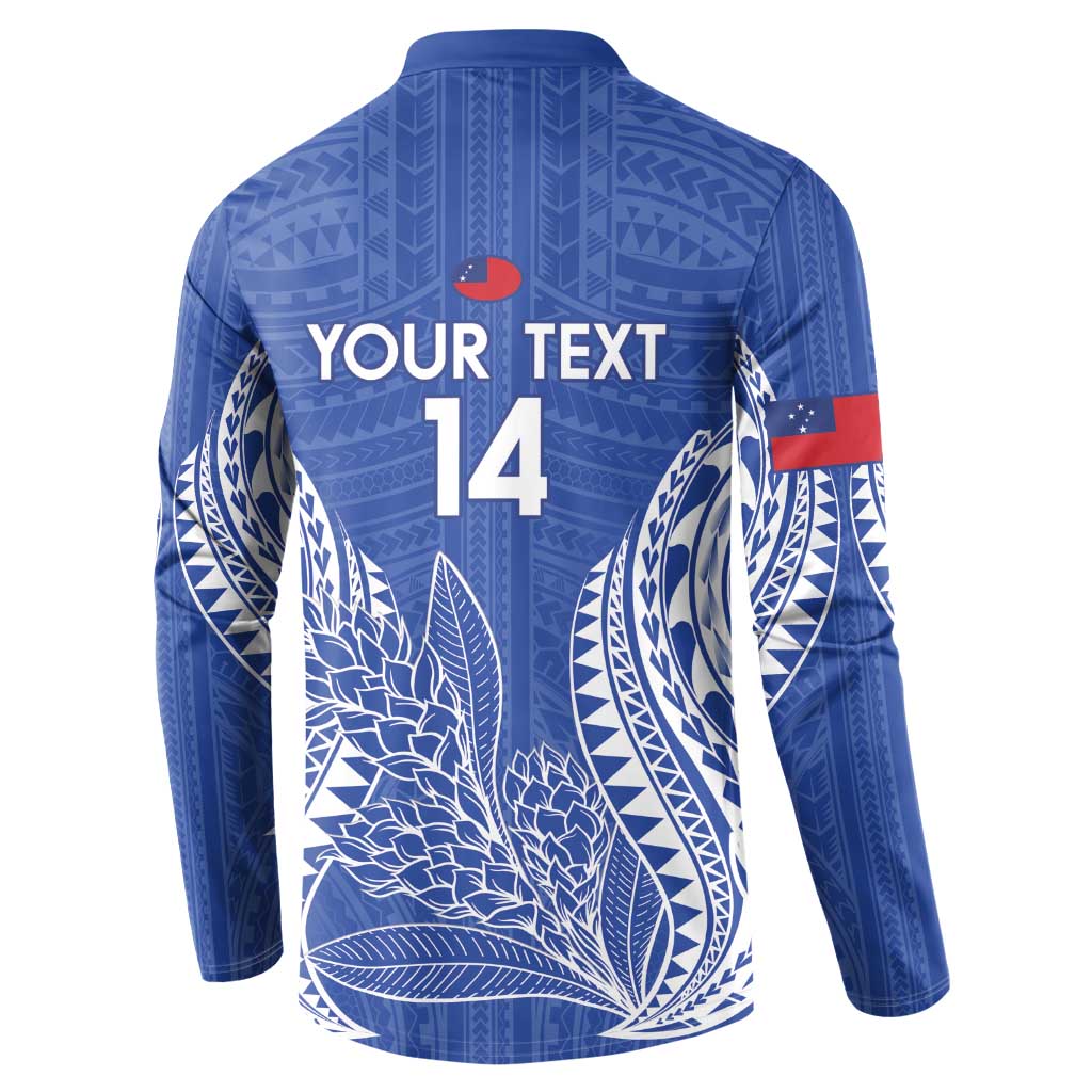 Custom Manu Samoa Rugby 2024 Button Sweatshirt Go Champions Samoan Tattoo LT14 - Polynesian Pride
