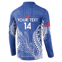 Custom Manu Samoa Rugby 2024 Button Sweatshirt Go Champions Samoan Tattoo LT14 - Polynesian Pride