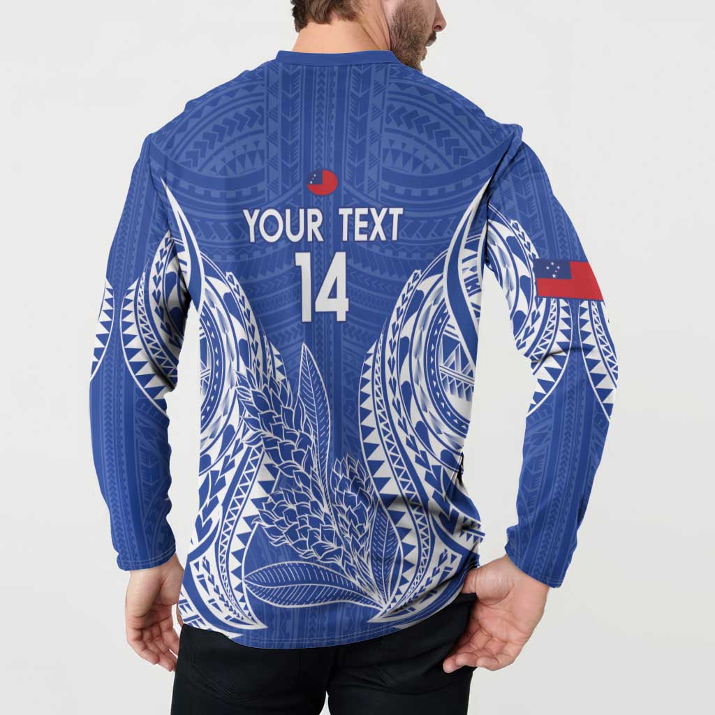 Custom Manu Samoa Rugby 2024 Button Sweatshirt Go Champions Samoan Tattoo LT14 - Polynesian Pride