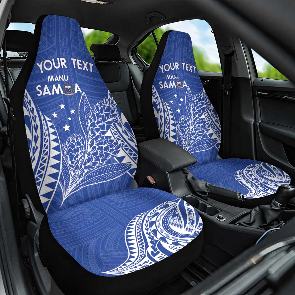 Custom Manu Samoa Rugby 2024 Car Seat Cover Go Champions Samoan Tattoo LT14 One Size Blue - Polynesian Pride