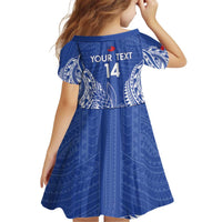 Custom Manu Samoa Rugby 2024 Kid Short Sleeve Dress Go Champions Samoan Tattoo LT14 - Polynesian Pride