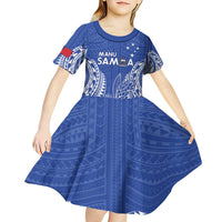 Custom Manu Samoa Rugby 2024 Kid Short Sleeve Dress Go Champions Samoan Tattoo LT14 - Polynesian Pride