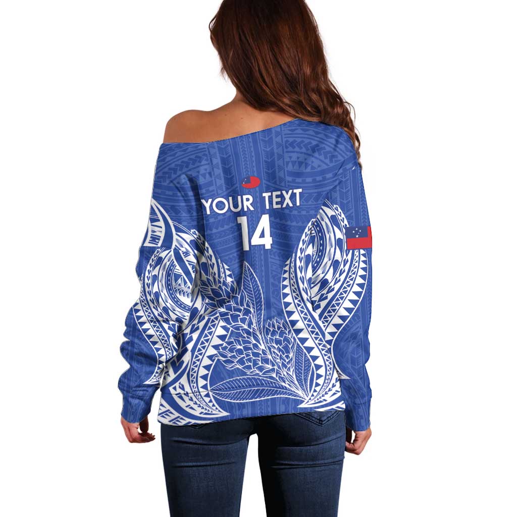 Custom Manu Samoa Rugby 2024 Off Shoulder Sweater Go Champions Samoan Tattoo LT14 - Polynesian Pride