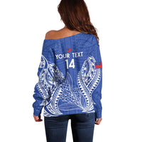 Custom Manu Samoa Rugby 2024 Off Shoulder Sweater Go Champions Samoan Tattoo LT14 - Polynesian Pride