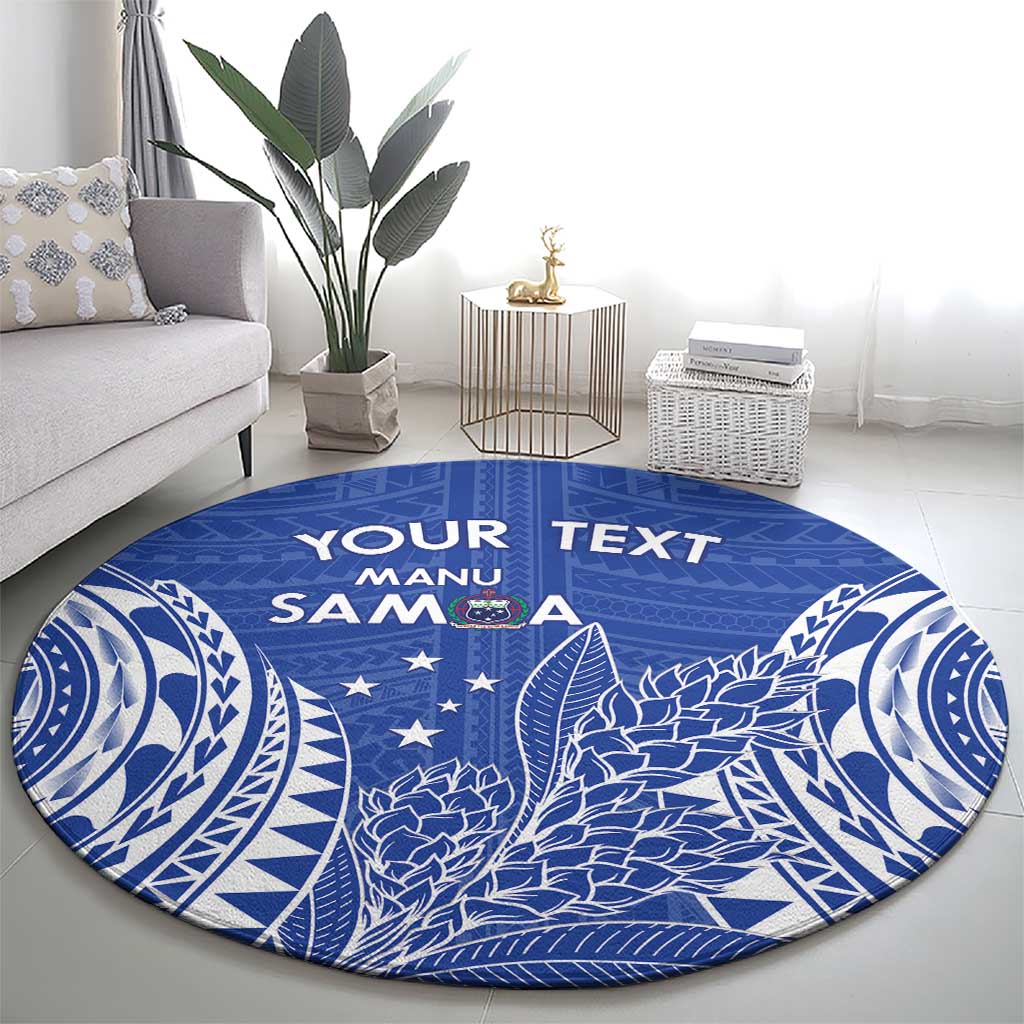 Custom Manu Samoa Rugby 2024 Round Carpet Go Champions Samoan Tattoo LT14 - Polynesian Pride