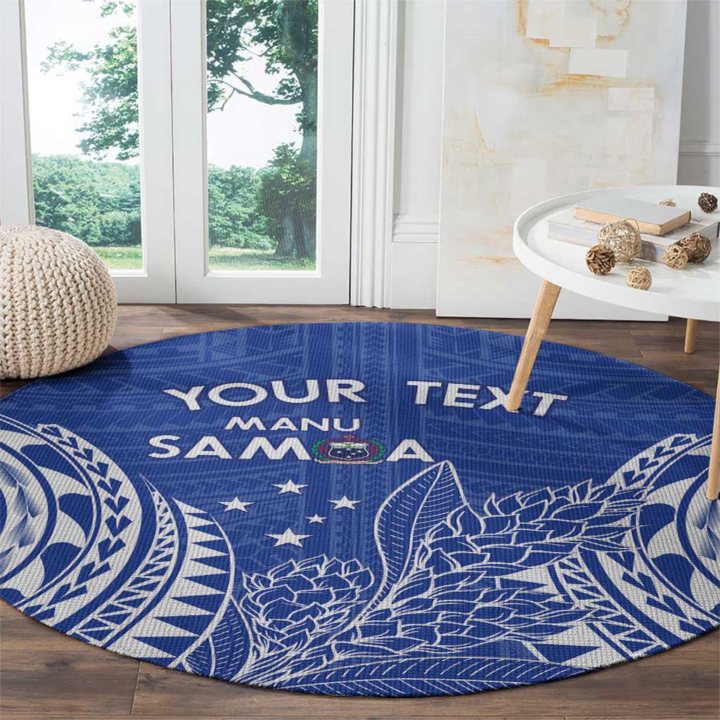 Custom Manu Samoa Rugby 2024 Round Carpet Go Champions Samoan Tattoo LT14 - Polynesian Pride