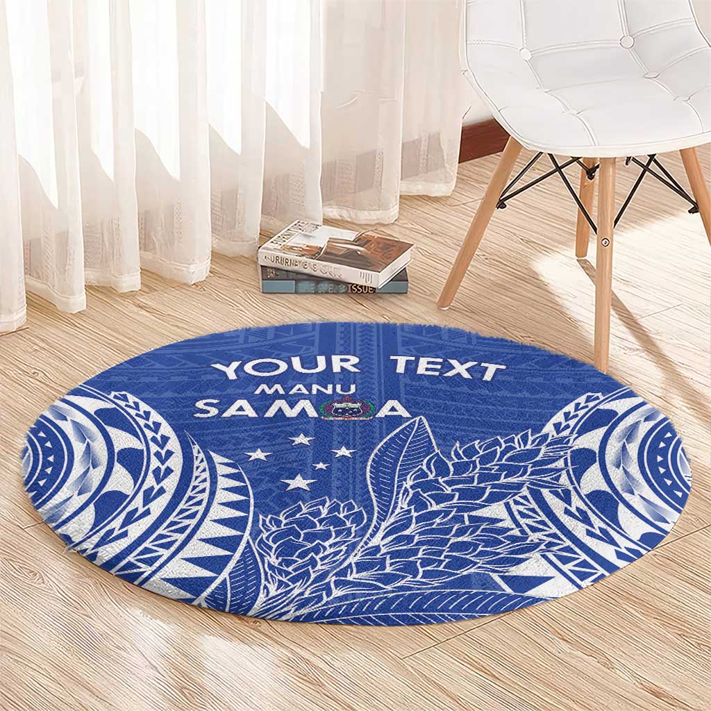Custom Manu Samoa Rugby 2024 Round Carpet Go Champions Samoan Tattoo LT14 - Polynesian Pride