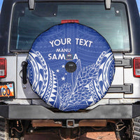 Custom Manu Samoa Rugby 2024 Spare Tire Cover Go Champions Samoan Tattoo LT14 Blue - Polynesian Pride