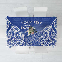 Custom Manu Samoa Rugby 2024 Tablecloth Go Champions Samoan Tattoo LT14 Blue - Polynesian Pride
