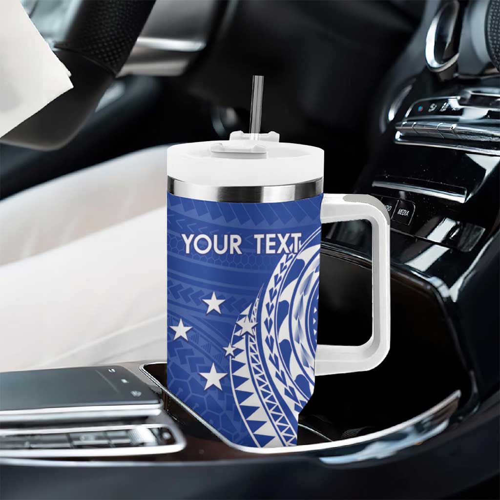 Custom Manu Samoa Rugby 2024 Tumbler With Handle Go Champions Samoan Tattoo LT14 - Polynesian Pride