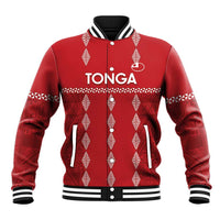 Custom Tonga Rugby 2024 Baseball Jacket Go Champions Ikale Tahi Ngatu Pattern LT14 Unisex Red - Polynesian Pride