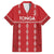 Custom Tonga Rugby 2024 Family Matching Off Shoulder Short Dress and Hawaiian Shirt Go Champions Ikale Tahi Ngatu Pattern