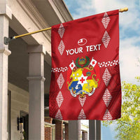 Custom Tonga Rugby 2024 Garden Flag Go Champions Ikale Tahi Ngatu Pattern LT14 House Flag Red - Polynesian Pride