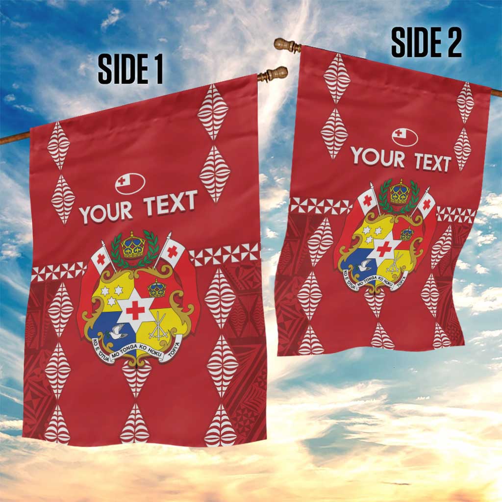 Custom Tonga Rugby 2024 Garden Flag Go Champions Ikale Tahi Ngatu Pattern LT14 - Polynesian Pride