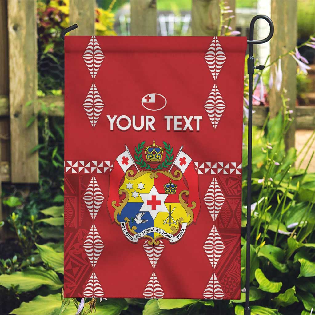 Custom Tonga Rugby 2024 Garden Flag Go Champions Ikale Tahi Ngatu Pattern LT14 Garden Flag Red - Polynesian Pride