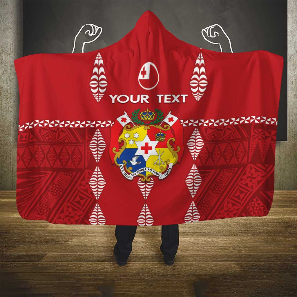 Custom Tonga Rugby 2024 Hooded Blanket Go Champions Ikale Tahi Ngatu Pattern LT14 - Polynesian Pride