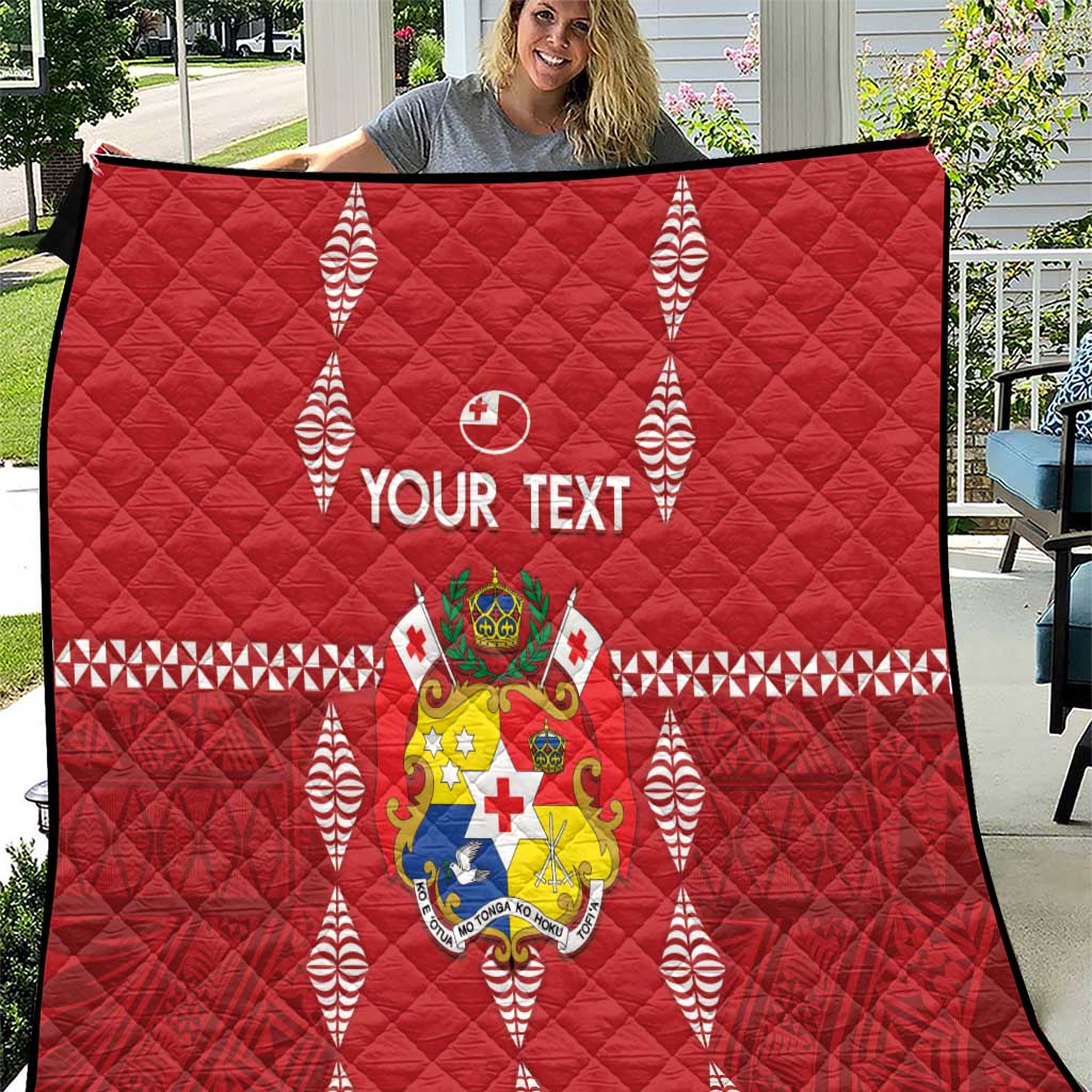 Custom Tonga Rugby 2024 Quilt Go Champions Ikale Tahi Ngatu Pattern LT14 Red - Polynesian Pride