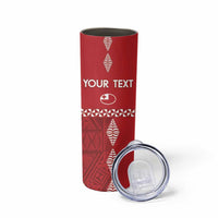 Custom Tonga Rugby 2024 Skinny Tumbler Go Champions Ikale Tahi Ngatu Pattern LT14 - Polynesian Pride