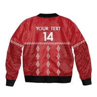 Custom Tonga Rugby 2024 Sleeve Zip Bomber Jacket Go Champions Ikale Tahi Ngatu Pattern LT14 - Polynesian Pride