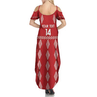 Custom Tonga Rugby 2024 Summer Maxi Dress Go Champions Ikale Tahi Ngatu Pattern LT14 - Polynesian Pride