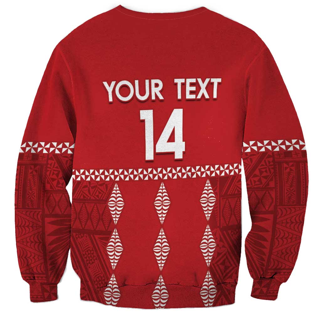 Custom Tonga Rugby 2024 Sweatshirt Go Champions Ikale Tahi Ngatu Pattern LT14 - Polynesian Pride