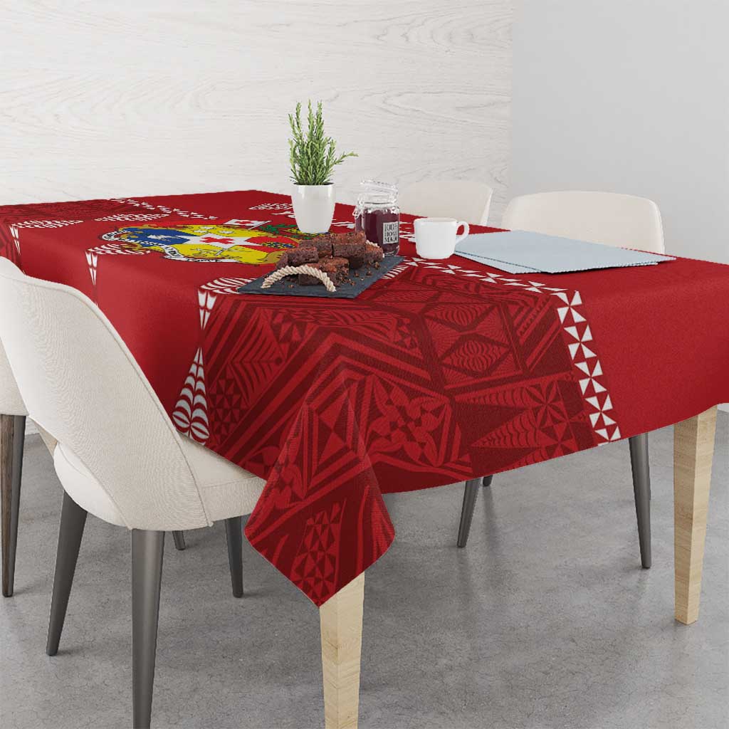 Custom Tonga Rugby 2024 Tablecloth Go Champions Ikale Tahi Ngatu Pattern LT14 - Polynesian Pride