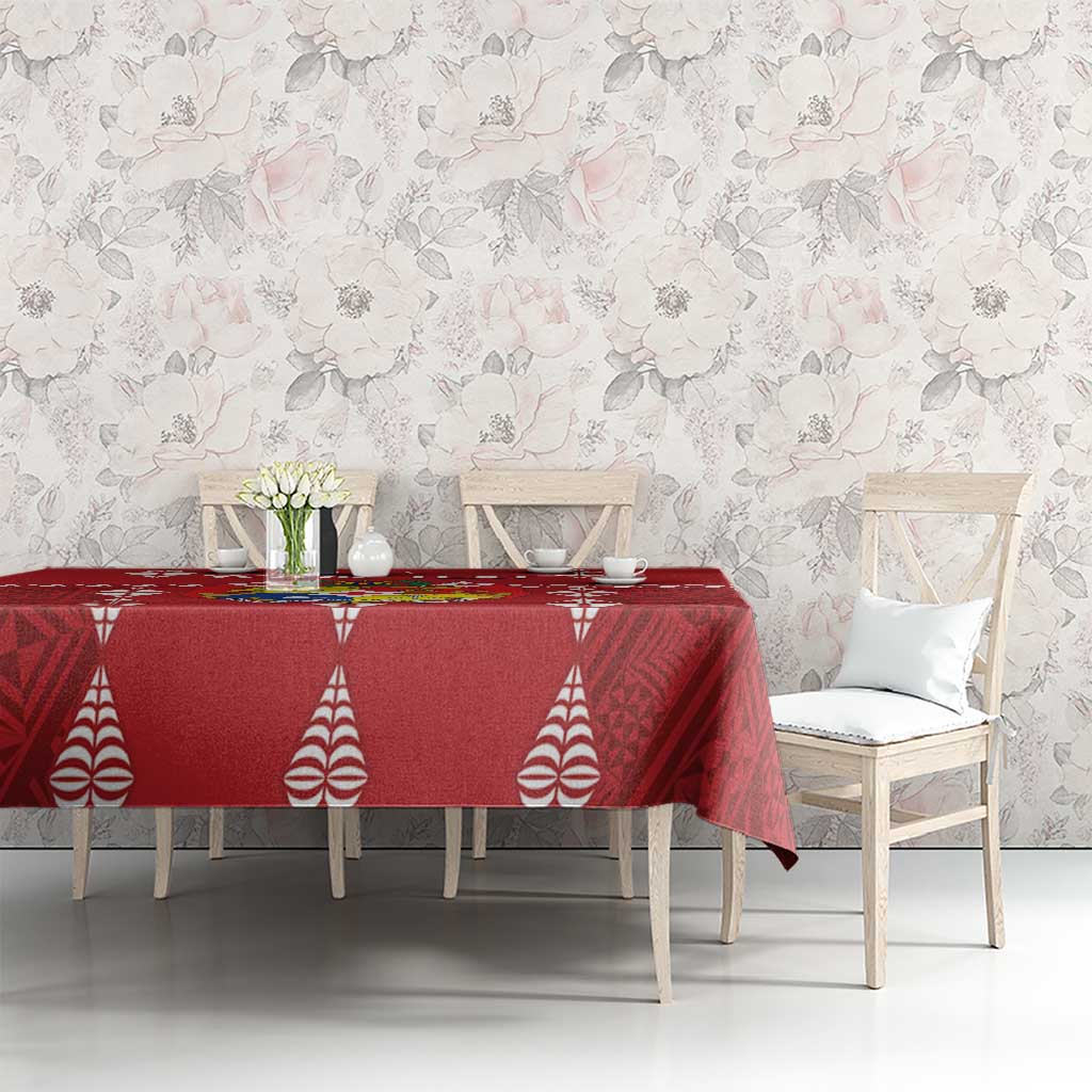 Custom Tonga Rugby 2024 Tablecloth Go Champions Ikale Tahi Ngatu Pattern LT14 - Polynesian Pride