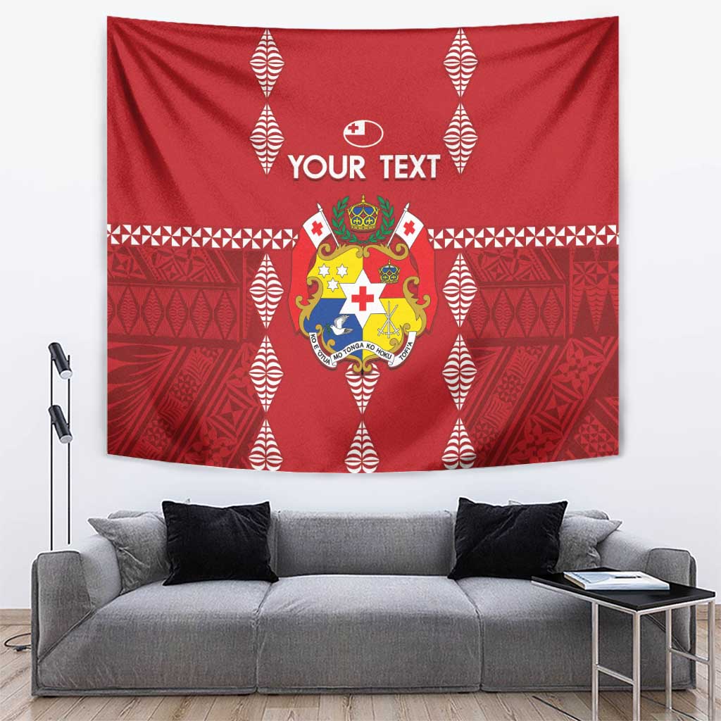 Custom Tonga Rugby 2024 Tapestry Go Champions Ikale Tahi Ngatu Pattern LT14 Red - Polynesian Pride