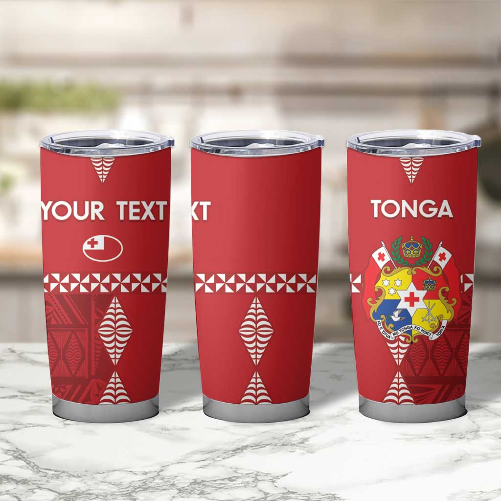 Custom Tonga Rugby 2024 Tumbler Cup Go Champions Ikale Tahi Ngatu Pattern LT14 - Polynesian Pride