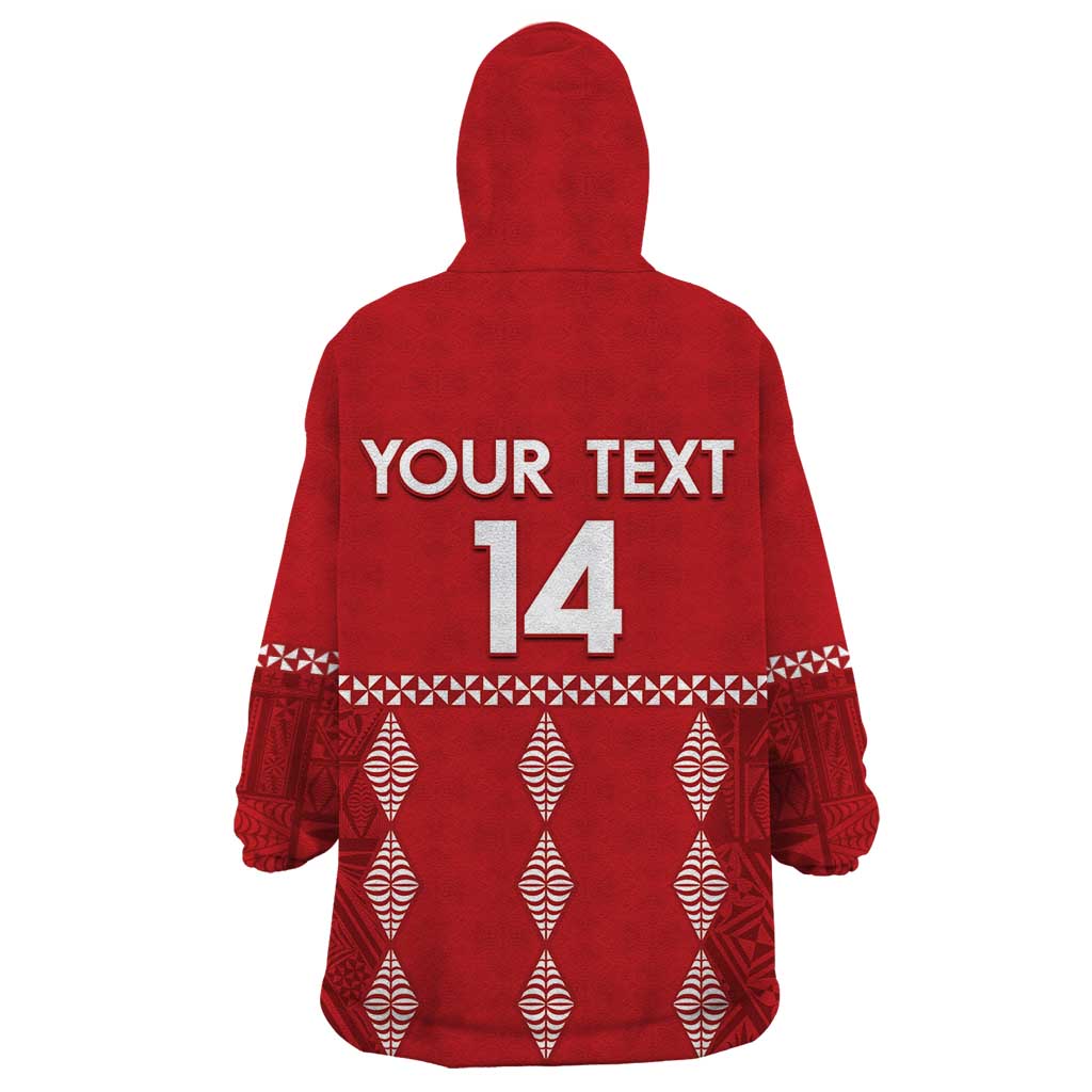 Custom Tonga Rugby 2024 Wearable Blanket Hoodie Go Champions Ikale Tahi Ngatu Pattern LT14 - Polynesian Pride