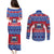 Personalised Samoa Christmas Couples Matching Puletasi Dress and Long Sleeve Button Shirts Samoan Coat Of Arms Manuia Le Kirisimas LT14 - Polynesian Pride