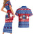 Personalised Samoa Christmas Couples Matching Short Sleeve Bodycon Dress and Hawaiian Shirt Samoan Coat Of Arms Manuia Le Kirisimas LT14 - Polynesian Pride