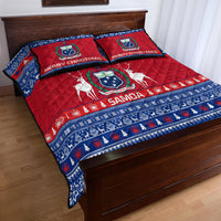 Personalised Samoa Christmas Quilt Bed Set Samoan Coat Of Arms Manuia Le Kirisimas LT14 - Polynesian Pride