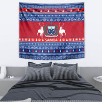 Personalised Samoa Christmas Tapestry Samoan Coat Of Arms Manuia Le Kirisimas LT14 - Polynesian Pride