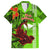 Personalised Hawaii Christmas Family Matching Puletasi Dress and Hawaiian Shirt Mele Kalikimaka Kakau Polynesian Shark Tattoo LT14 Dad's Shirt - Short Sleeve Green - Polynesian Pride