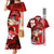 Personalised Hawaii Christmas Couples Matching Mermaid Dress and Hawaiian Shirt Mele Kalikimaka Surfing Santa Claus LT14 Red - Polynesian Pride