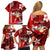 Personalised Hawaii Christmas Family Matching Off Shoulder Short Dress and Hawaiian Shirt Mele Kalikimaka Surfing Santa Claus LT14 - Polynesian Pride