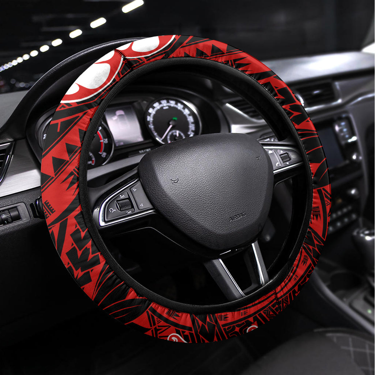Hawaii Christmas Steering Wheel Cover Mele Kalikimaka Surfing Santa Claus LT14 Universal Fit Red - Polynesian Pride
