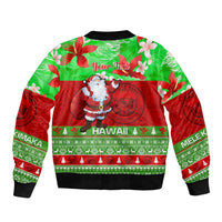 Personalised Hawaii Christmas Bomber Jacket Mele Kalikimaka Hawaiian Santa Tropical Vibes LT14 - Polynesian Pride
