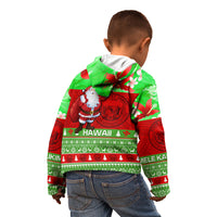 Personalised Hawaii Christmas Kid Hoodie Mele Kalikimaka Hawaiian Santa Tropical Vibes LT14 - Polynesian Pride