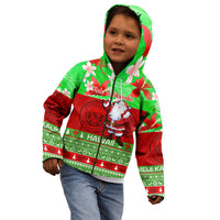 Personalised Hawaii Christmas Kid Hoodie Mele Kalikimaka Hawaiian Santa Tropical Vibes LT14 - Polynesian Pride