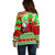 Personalised Hawaii Christmas Off Shoulder Sweater Mele Kalikimaka Hawaiian Santa Tropical Vibes LT14 - Polynesian Pride