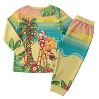 Hawaii Christmas Mele Kalikimaka Christmas Pajama Set Santa Decorating Xmas Palm Tree Tropical Vibes LT14 - Polynesian Pride