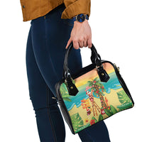 Hawaii Christmas Mele Kalikimaka Shoulder Handbag Santa Decorating Xmas Palm Tree Tropical Vibes LT14 - Polynesian Pride