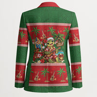 Hawaii Christmas Mele Kalikimaka Blazer Aloha Turtle Santa With Ukulele LT14 - Polynesian Pride