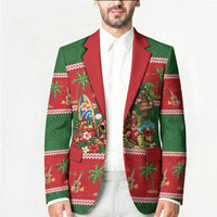 Hawaii Christmas Mele Kalikimaka Blazer Aloha Turtle Santa With Ukulele LT14 - Polynesian Pride