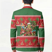 Hawaii Christmas Mele Kalikimaka Blazer Aloha Turtle Santa With Ukulele LT14 - Polynesian Pride