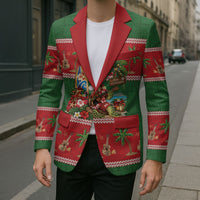 Hawaii Christmas Mele Kalikimaka Blazer Aloha Turtle Santa With Ukulele LT14 - Polynesian Pride