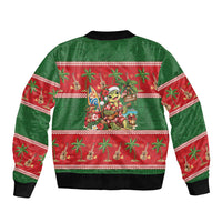Hawaii Christmas Mele Kalikimaka Bomber Jacket Aloha Turtle Santa With Ukulele LT14 - Polynesian Pride